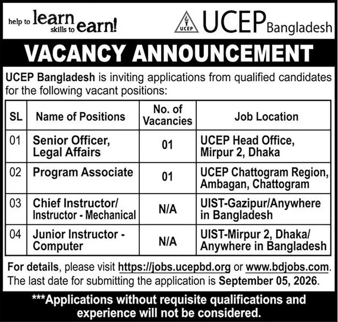 UCEP Bangladesh Job Circular 2026.webp