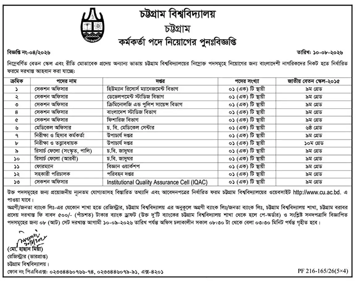 CU Job Circular 2026.webp