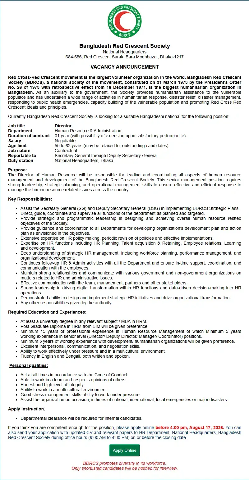 Bangladesh Red Crescent Society Job Circular 2026.webp