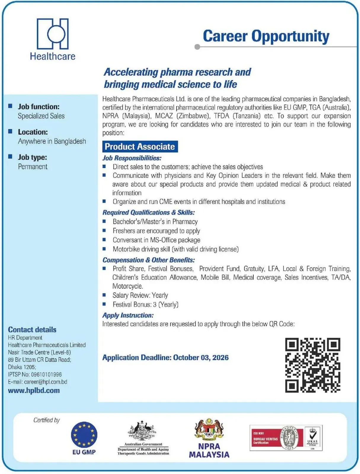 Healthcare Pharmaceuticals Limited Job Circular 2026 2.webp