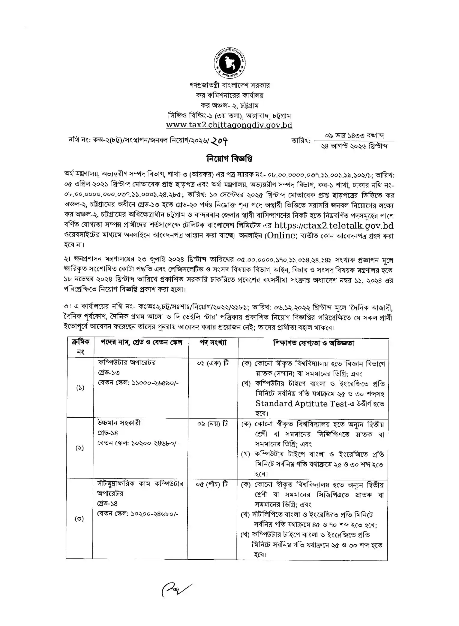 CTAX2 Job Circular 2026 PDF-1.webp