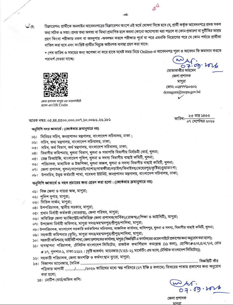 DC Magura Job Circular 2026 PDF-4.webp