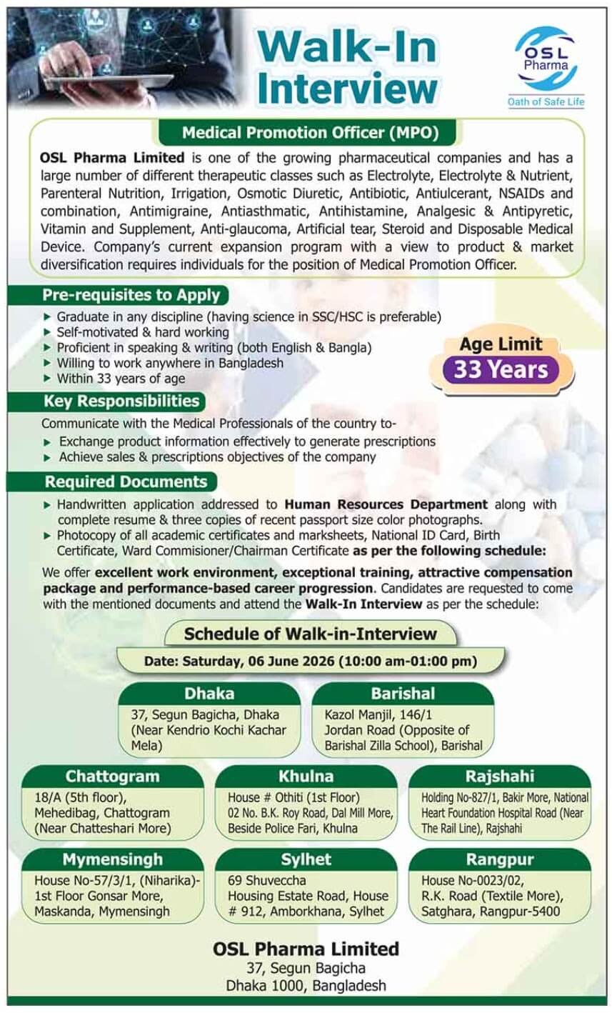 OSL Pharma Limited Job Circular 2026.jpg