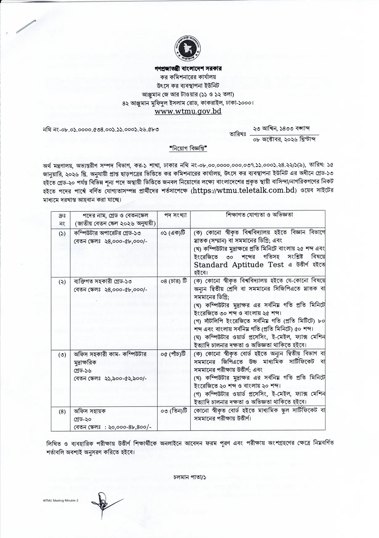 WTMU Job Circular 2026 PDF-1.webp