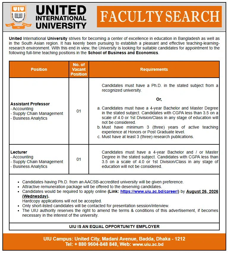 United International University Job Circular 2026.webp