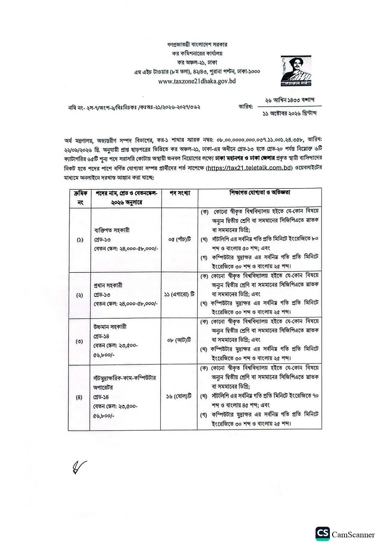 TAX21 Dhaka Job Circular 2026 PDF-1.webp