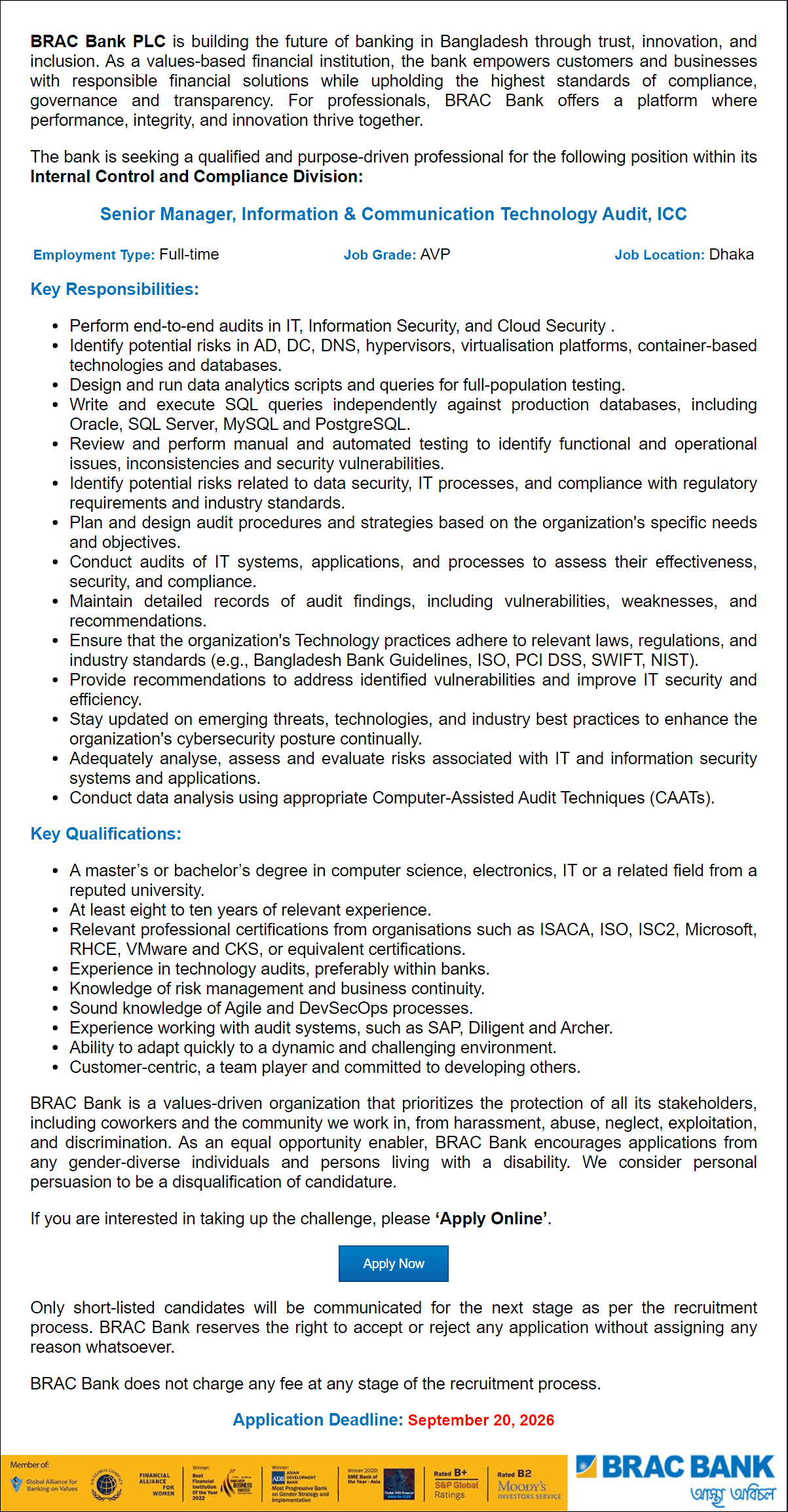 BRAC Bank Job Circular 2026.webp