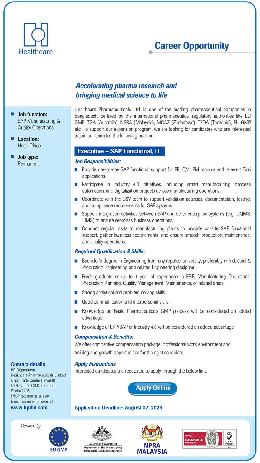 Healthcare Pharmaceuticals Ltd Job Circular 2026.webp