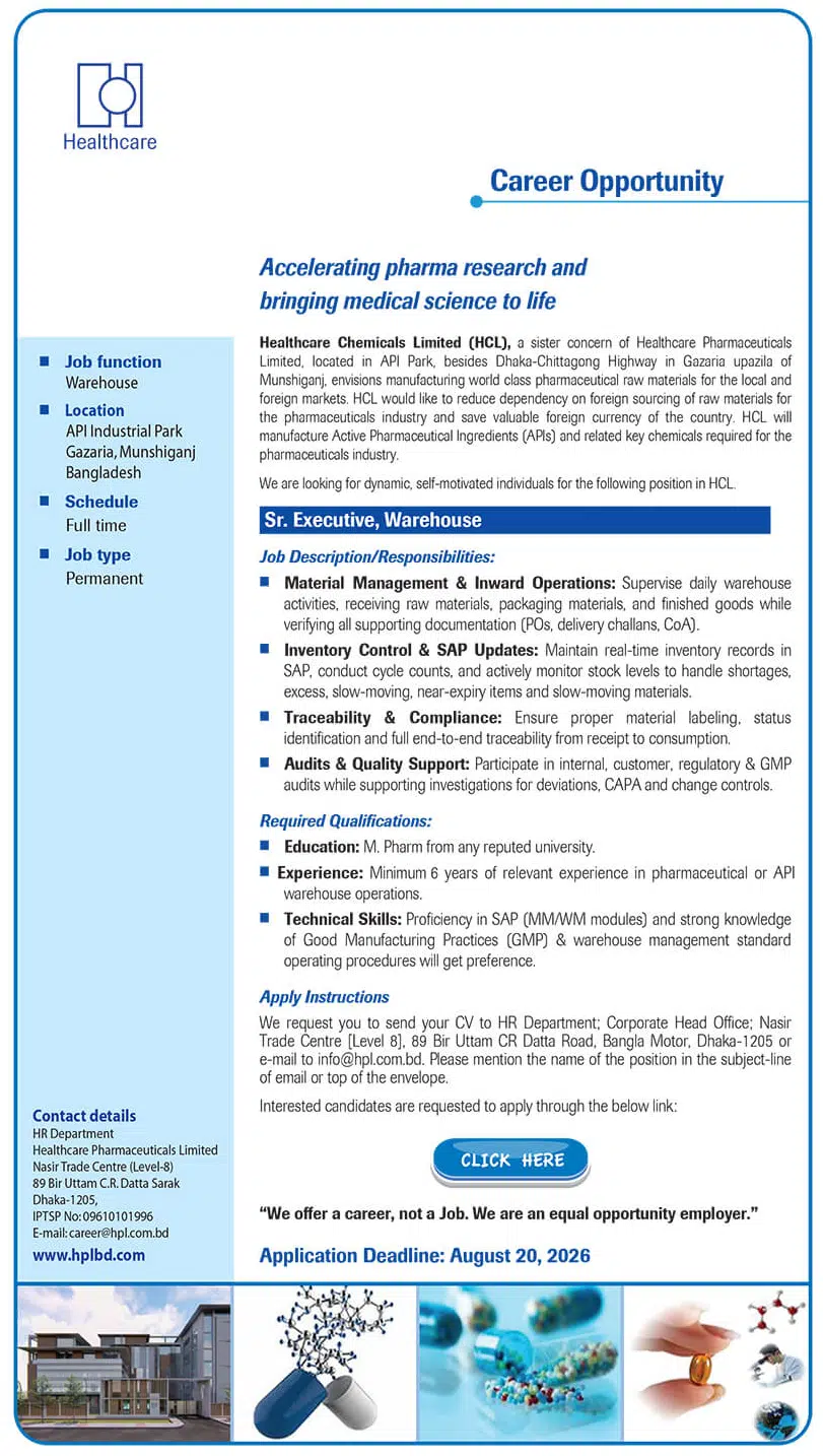 Healthcare Pharmaceuticals Ltd Job Circular 2026.webp