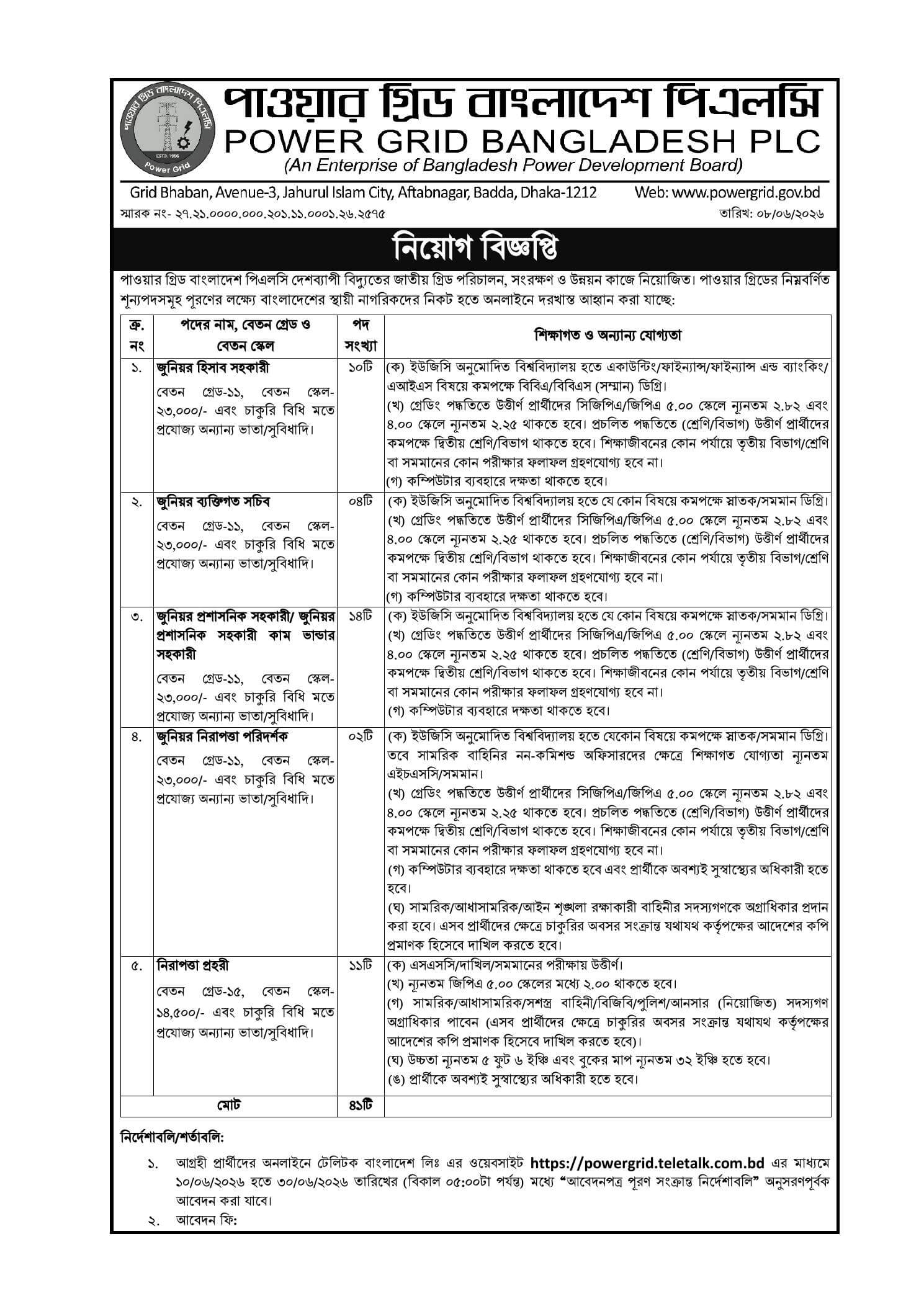 PGCB Job Circular 2026 PDF-1.jpg