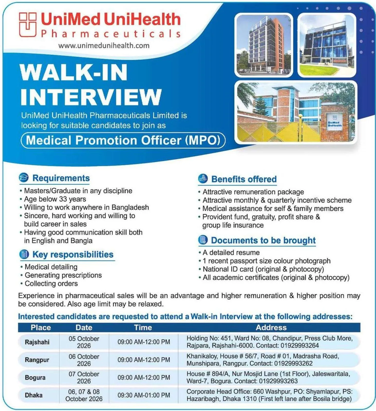 Unimed Unihealth Pharmaceuticals Job Circular 2026.webp