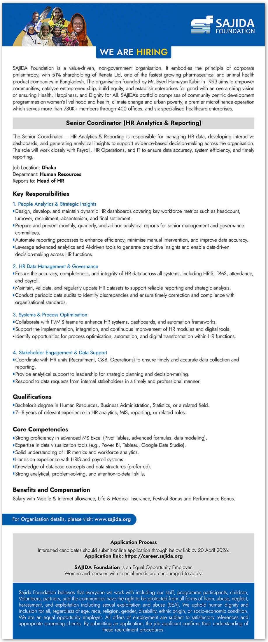 Sajida Foundation Job Circular 2026