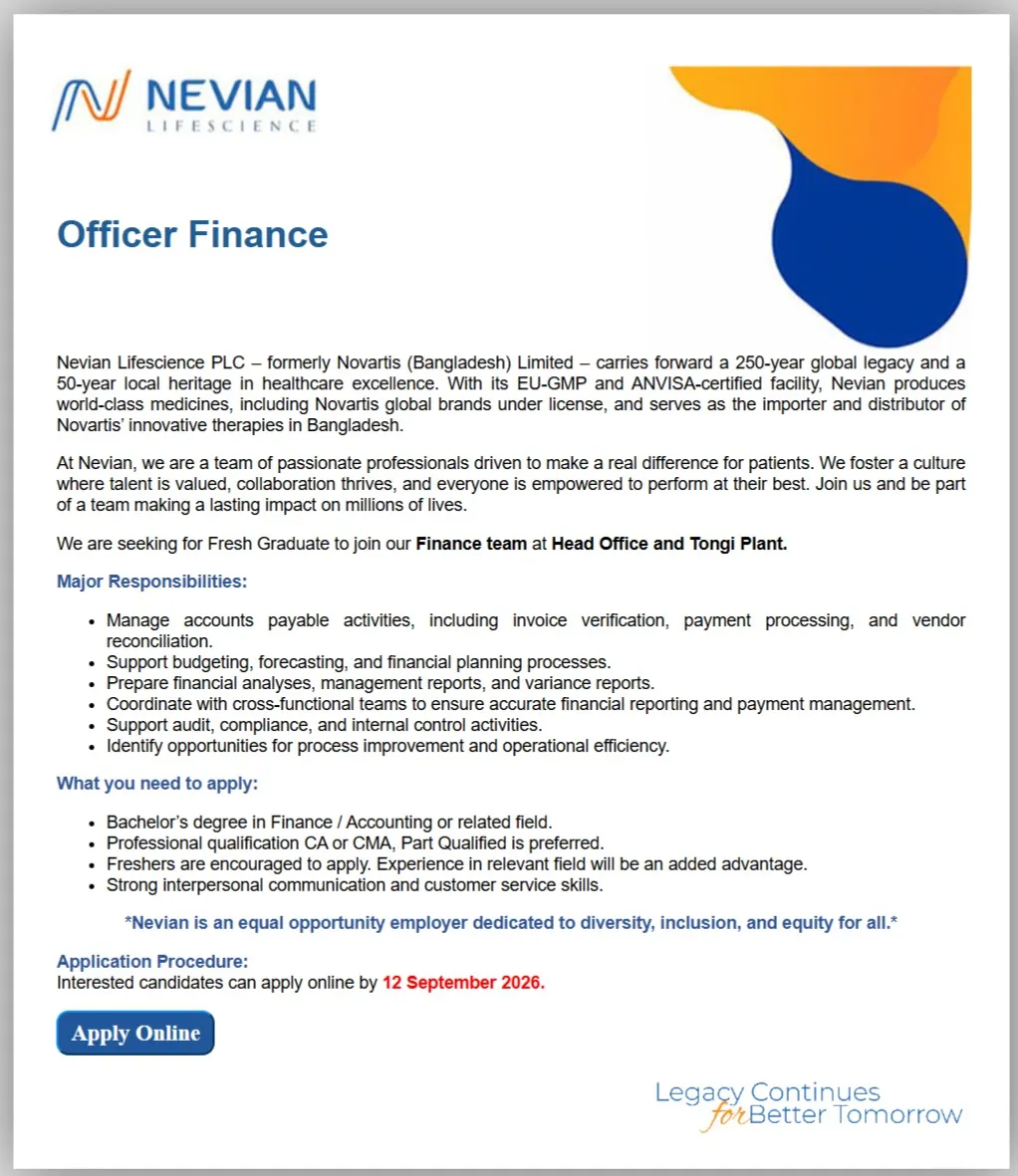 Nevian Lifescience PLC Job Circular 2026.webp